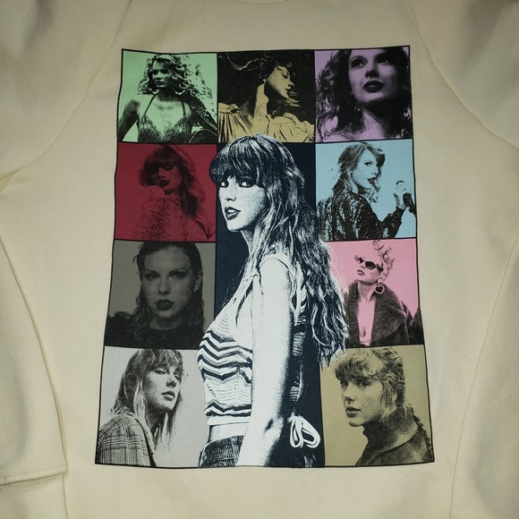 Taylor Swift The Eras Tour Hoodie Unisex Cream / Beige Sz XS Oversized Pullover - Picture 8 of 10